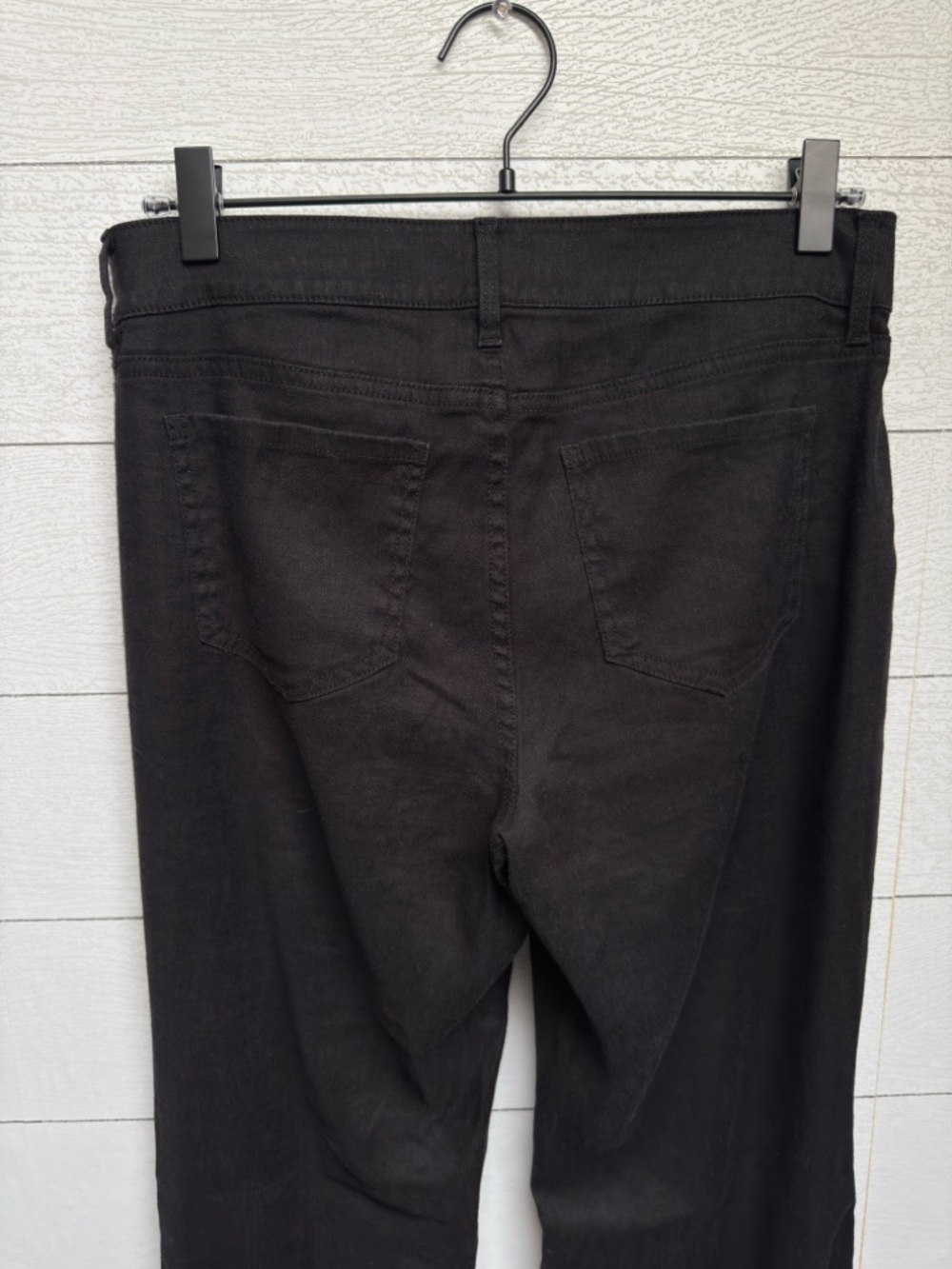 Curves 360 NYDJ Black Linen Blend Straight Leg Pants Stretch Slim Size 4 - Picture 12 of 16